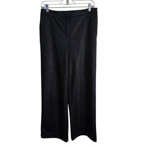 Rachel Zoe Black Silver Shimmer Wide Leg Party Night Out Pants Size 8